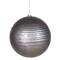 Pewter Glitter Striped Shatterproof Christmas Ball Ornament 4"